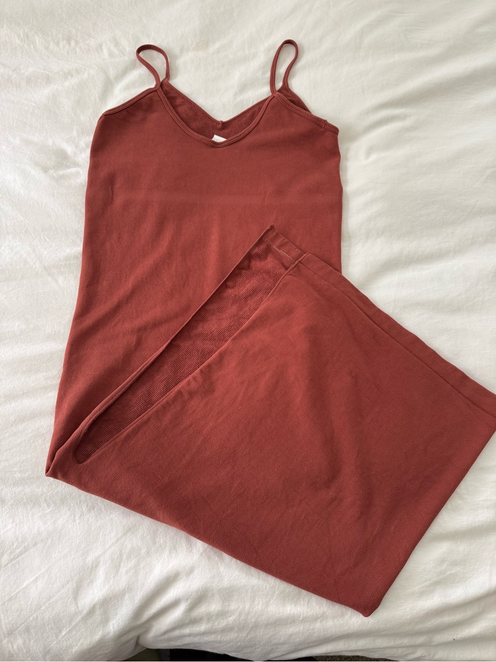 Fabletics Rust-Red Slip Jumpsuit - Picture 2 of 3